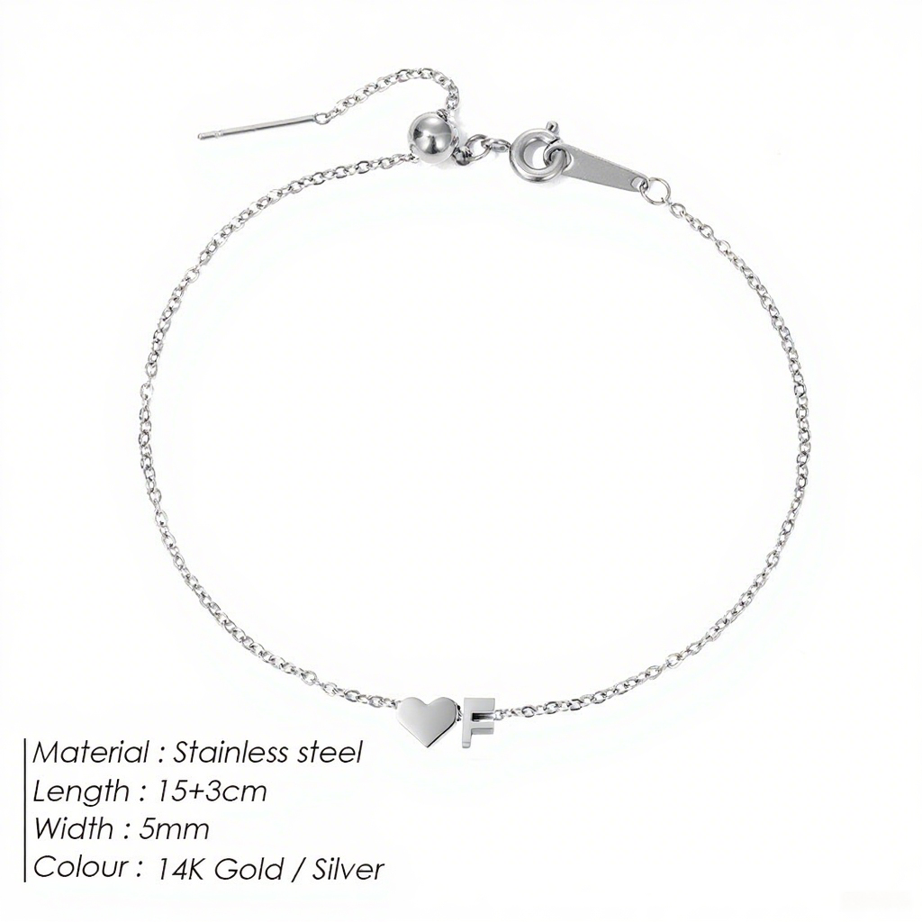 The "Cherished Initial" Heart & Monogram Bracelet