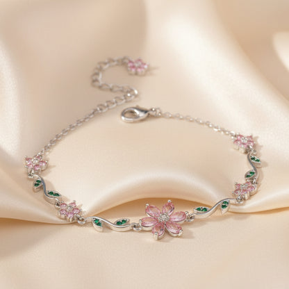 Crystal flower garden bracelet vine design sparkly rhinestone