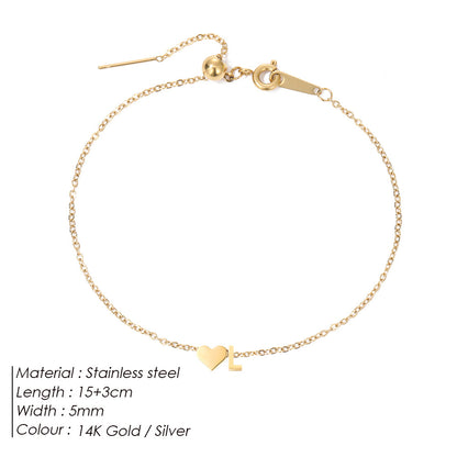 The "Cherished Initial" Heart & Monogram Bracelet