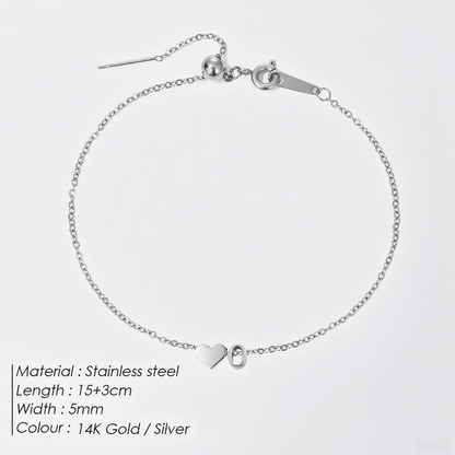 The "Cherished Initial" Heart & Monogram Bracelet