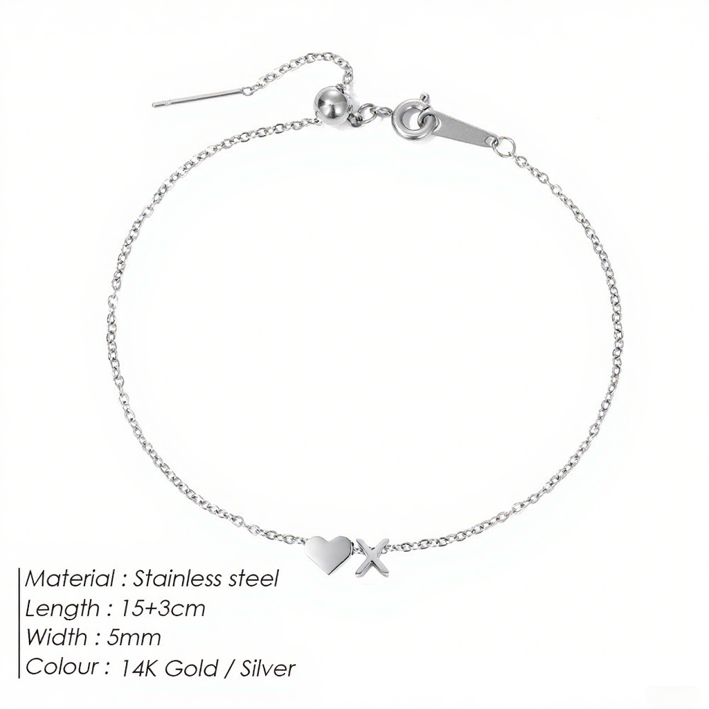 The "Cherished Initial" Heart & Monogram Bracelet