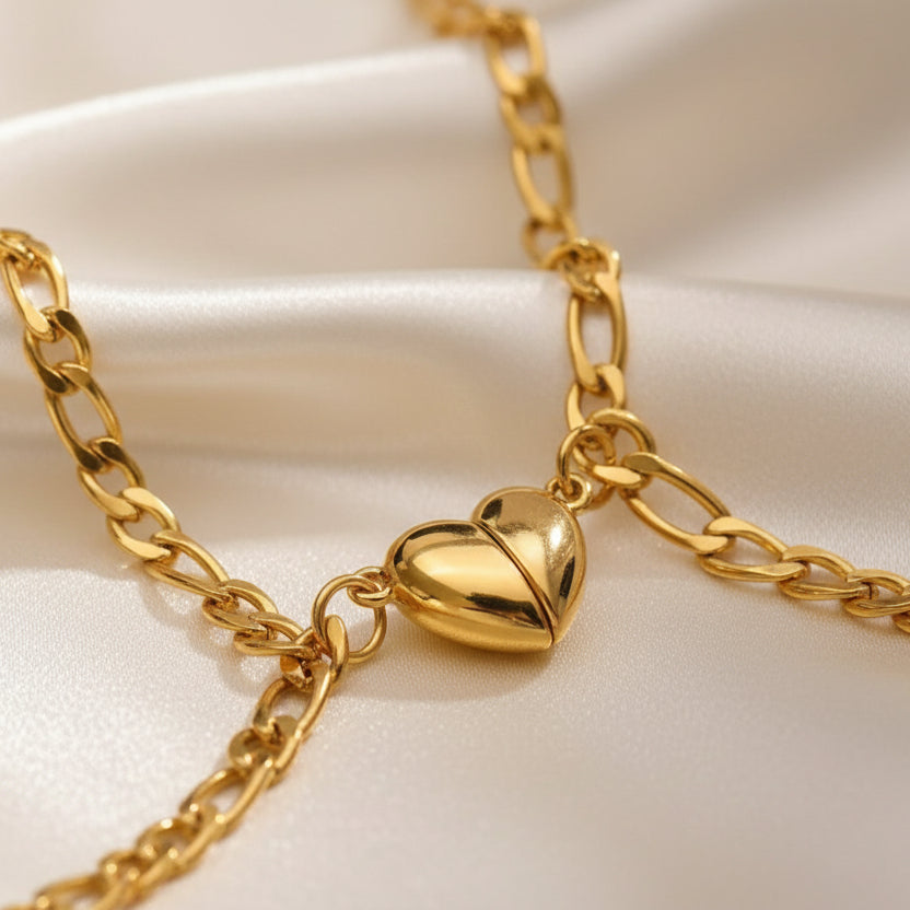 The Soulmate Bond - Magnetic Heart Bracelet Set