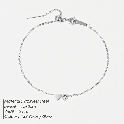 The "Cherished Initial" Heart & Monogram Bracelet