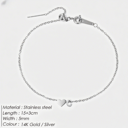 The "Cherished Initial" Heart & Monogram Bracelet